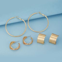 Carlton London Pack Of 3 Gold-Plated Circular Hoop Earrings-14