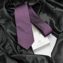 KOVOVE Men Purple & White Polka Dots Printed Broad Tie-picture-16