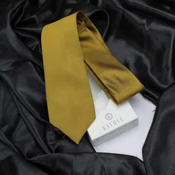 KOVOVE Men The Twining Dash Mustard & Brown Woven Design Broad Tie-image-10