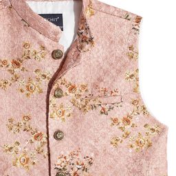 CHARCHIT Boys Printed Brocade Nehru Jacket & Shirt image 4