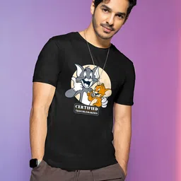 Bewakoof Official Tom & Jerry Merchandise Certified Troublemakers Graphic Printed T-Shirt-picture-43