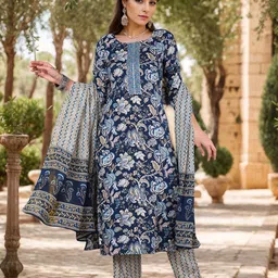 KALINI Floral Printed Gotta Patti Kurta With Trousers & Dupatta-picture-23