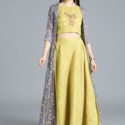 Ethnovog Green Made to Measure Lehenga with Blouse-34