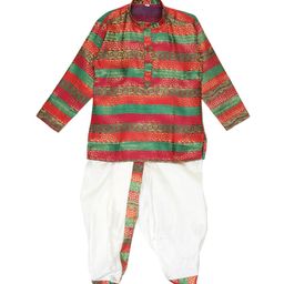 Sethukrishna Boys Multicoloured & White Printed Kurta with Dhoti Pants-picture-11