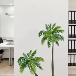 rawpockets Green & Brown Coconut Trees Wall Sticker-image-32