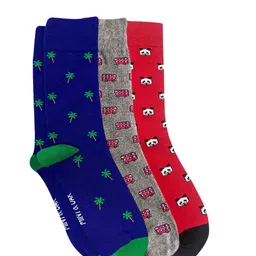 Mint & Oak Men Pack Of 3 Assorted Patterned Calf-Length Socks-image-75