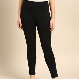 ether Women Black Solid Skinny Fit Treggings-picture-20