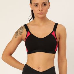 Lady Lyka Black Solid Non-Wired Non Padded Sports Bra LILAC-picture-13