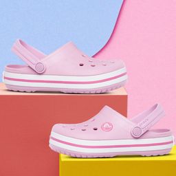 Crocs Kids Pink Solid Clogs-15
