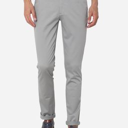 JADE BLUE Men Grey Slim Fit Regular Trousers-image-78