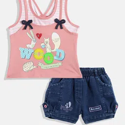 BABYMAX Infant Girls Printed Pure Cotton Top with Shorts-picture-46