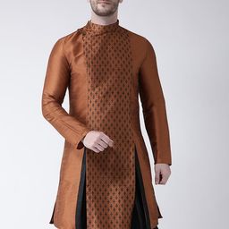 DEYANN Men Copper-Toned Printed Kurta-picture-31