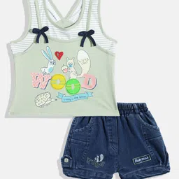 BABYMAX Infant Girls Printed Pure Cotton Top with Shorts-picture-44