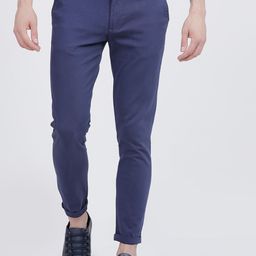 The Indian Garage Co Men Blue Slim Fit Regular Trousers-image-58