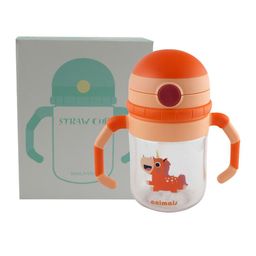 iSWEVEN Kids Orange Printed Sipper Bottle 300ml-image-15