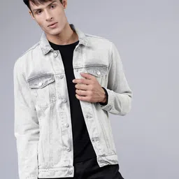 HIGHLANDER Men Grey Washed Denim Jacket-picture-30