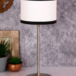 Devansh White & Black Solid Buffet Table Lamp with Shade-12