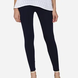 Vami Women Navy Blue Solid Ankle-Length Leggings-image-47