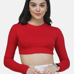 SCORPIUS Women Red Solid Fitted Top-10