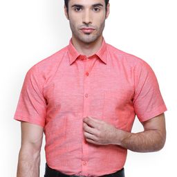 Southbay Men Orange Smart Slim Fit Self Design Formal Shirt-image-99