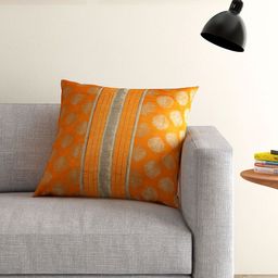 ANS Orange Single Jacquard 16" x 16" Square Cushion Cover-17