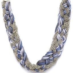 RICHEERA Blue & Grey Silver-Plated Braided Necklace-98