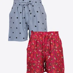 CUTECUMBER Girls Pack Of 2 Printed Regular Fit Regular Shorts-image-16
