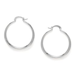 Avyana Simple Silver Plated Hoop Earrings-image-11