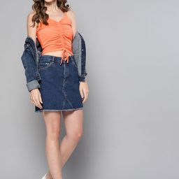 Veni Vidi Vici Women Orange Solid Fitted Top-image-35
