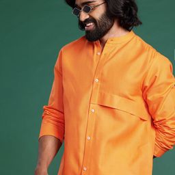 Sangria Band Collar Long Sleeves Kurta-picture-30