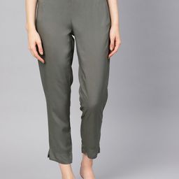 Varanga Women Grey Straight Fit Regular Trousers-picture-26