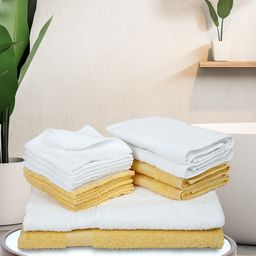 BIANCA Set Of 14 Solid Cotton 380 GSM Towel Set-25