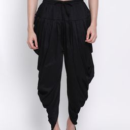 Sanwara Men Black Solid Cowl Dhoti-image-59