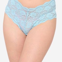 N-Gal Women Blue Self-Design Floral Sheer Lace Criss Cross Back Thongs NTDT05-image-96