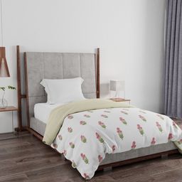 Portico New York White & Pink Ethnic Motifs AC Room 120 GSM Single Bed Comforter-image-47