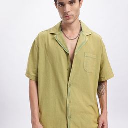 glitchez Cuban Collar Boxy Fit Shirt-image-30