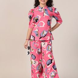 YK Girls All Over Printed Top With Pant Set-image-6