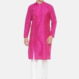 Sethukrishna Men Pink Solid Straight Kurta-image-41