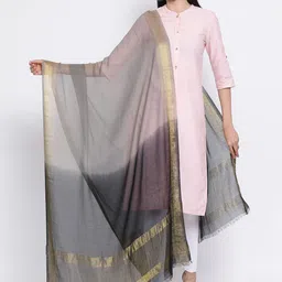 SHINGORA Grey Dyed Antimicrobial Dupatta-22