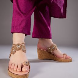 Inc 5 Women Embellished Ethnic Wedge Sandals-11