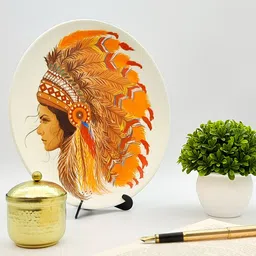 KOLOROBIA Multicoloured Red Indians Printed Wall Decor-picture-0