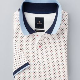 INVICTUS White Printed Polo Pure Cotton T-shirt-image-5