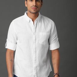 Roadster Men White Cotton Linen Sustainable Shirt-picture-44