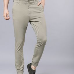 HIGHLANDER Men Olive Green Slim Fit Solid Joggers-image-75