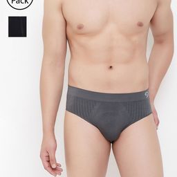 C9 AIRWEAR Men Pack of 2 Assorted Seamless Briefs & Trunks P503CHRCL_P602BLK-2