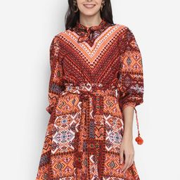 BLANC9 Multicoloured Ethnic Motifs Dress-image-17