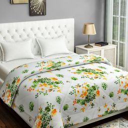 SWAYAM White & Green Floral AC Room 150 GSM Double Bed Comforter-image-48