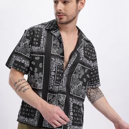 glitchez Men Scarf Printed Relaxed Fit Casual Shirt-image-99