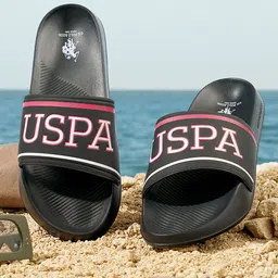 U.S. Polo Assn. Men Black CLOYEE 4.0 Printed Sliders-0