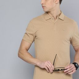 Levis Pure Cotton Self Geometric Polo Collar Slim Fit T-shirt-image-80
